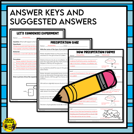 Types of Precipitation Weather Lessons | Paper and Digital