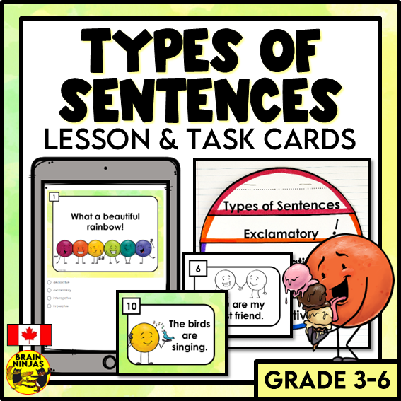 Types of Sentences Identifying and Punctuating | Paper and Digital