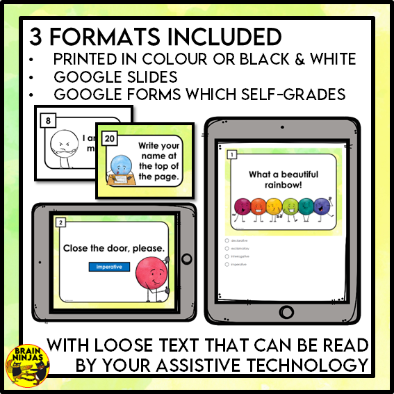 Types of Sentences Identifying and Punctuating | Paper and Digital