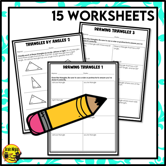 Types of Triangles Introduction Math Worksheets | Paper