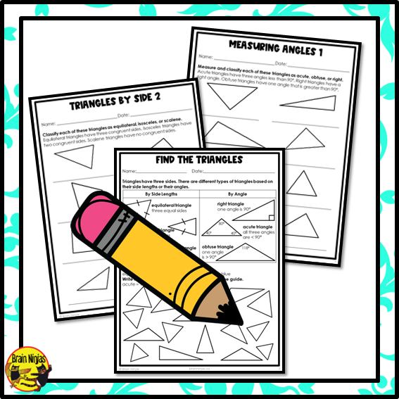 Types of Triangles Introduction Math Worksheets | Paper