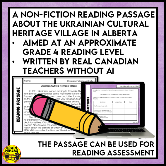 Ukrainian Cultural Heritage Village Reading Comprehension Activities | Paper and Digital