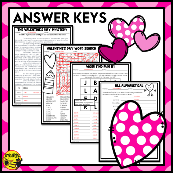 Valentine's Day Activities Word Games and Puzzles | Paper and Digital