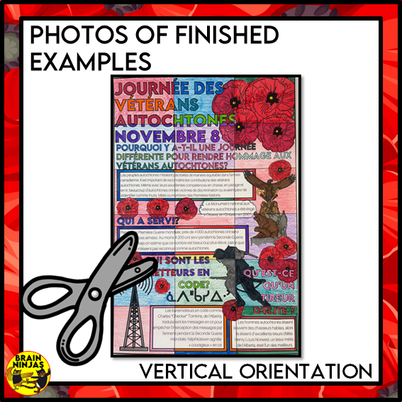 French Indigenous Veterans Day Collaborative Poster | Paper