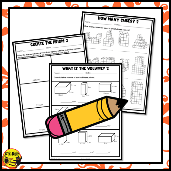 Volume of Rectangular Prisms Math Worksheets | Paper | Metric Units