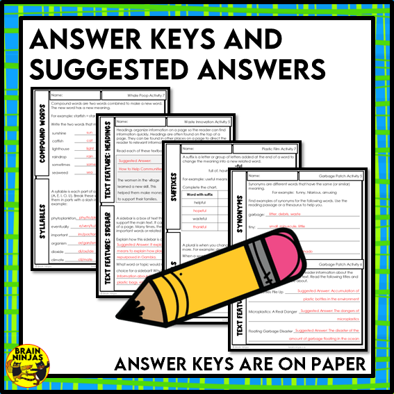 Waste Management Unit Reading Comprehension Activities | Paper and Digital