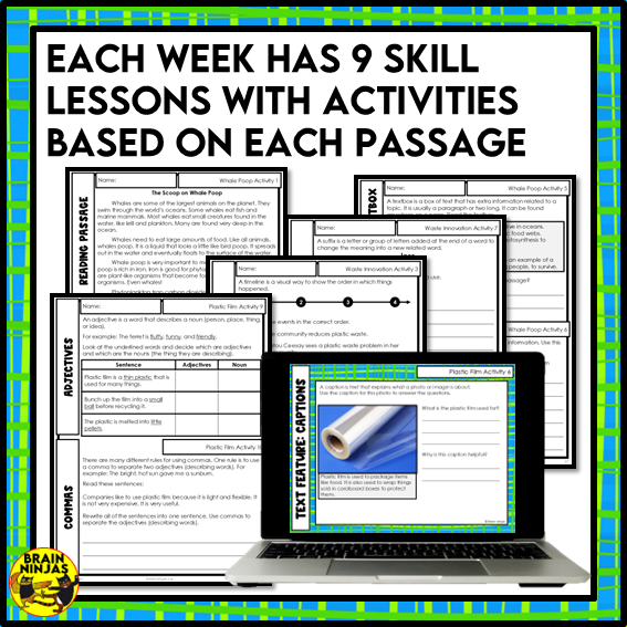 Waste Management Unit Reading Comprehension Activities | Paper and Digital