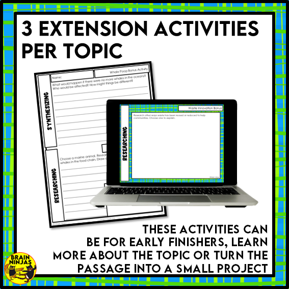Waste Management Unit Reading Comprehension Activities | Paper and Digital