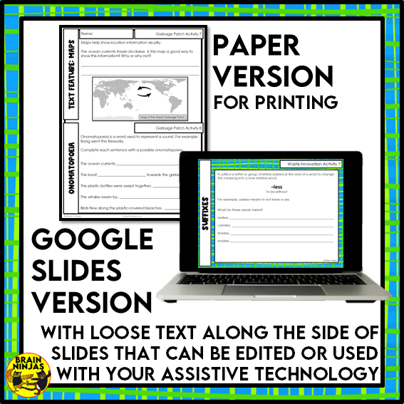 Waste Management Unit Reading Comprehension Activities | Paper and Digital