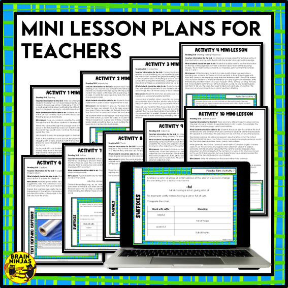 Plastic Film Reading Comprehension Activities | Paper and Digital