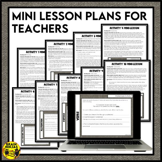 Watersheds Reading Comprehension Activities | Paper and Digital