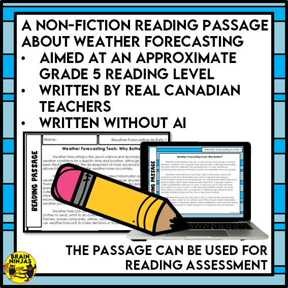 Weather Forecasting Reading Comprehension Activities | Paper and Digital