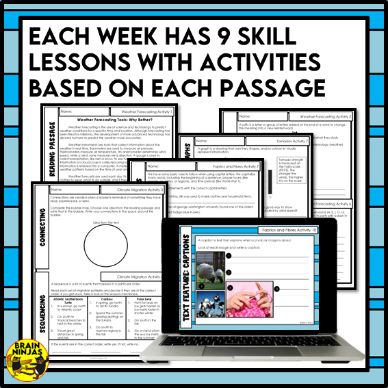 Weather Wonders Reading Comprehension Activities | Paper and Digital