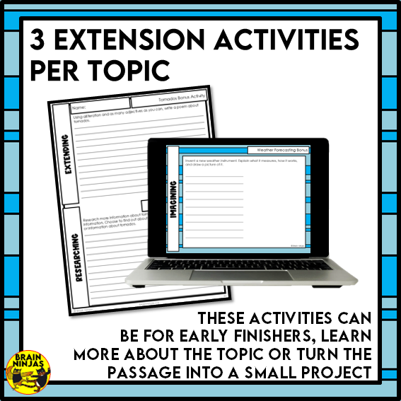 Weather Wonders Reading Comprehension Activities | Paper and Digital