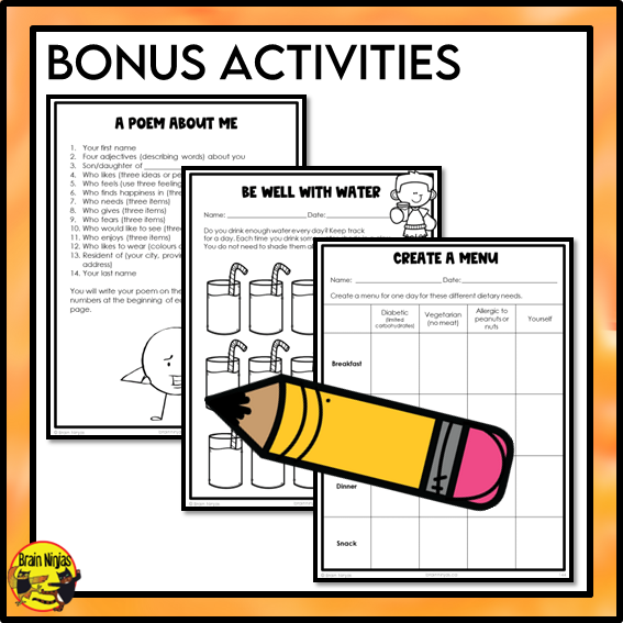 Wellness and Healthy Choices | Health and Wellness Unit | Paper and Digital | Grade 4 to 6
