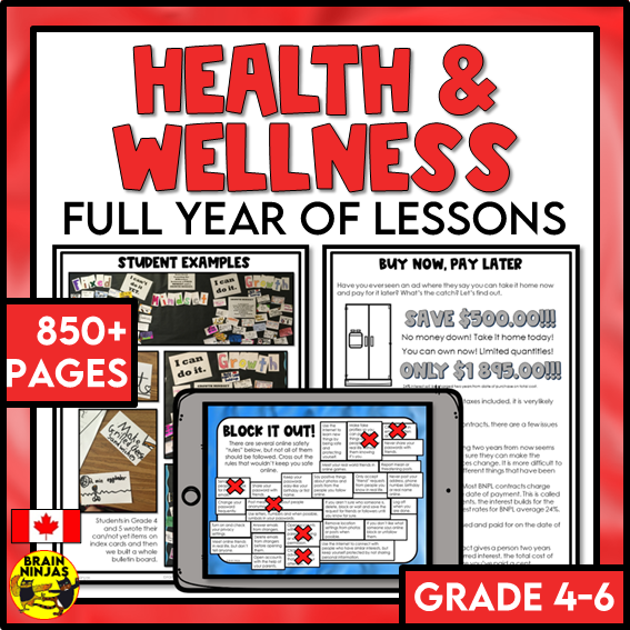 Health and Wellness Full Year Paper and Digital Grade 4 Grade 5 Grade 6