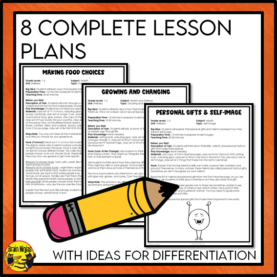 Wellness Choices | Health and Wellness Unit | Paper and Digital | Grade 1 to 3