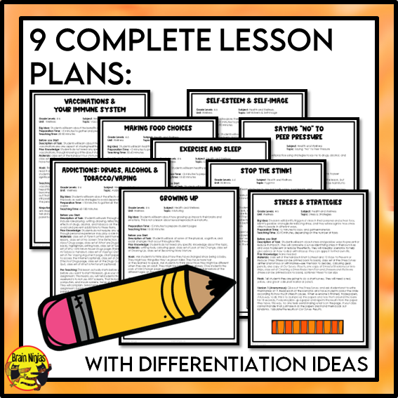 Wellness and Healthy Choices | Health and Wellness Unit | Paper and Digital | Grade 4 to 6