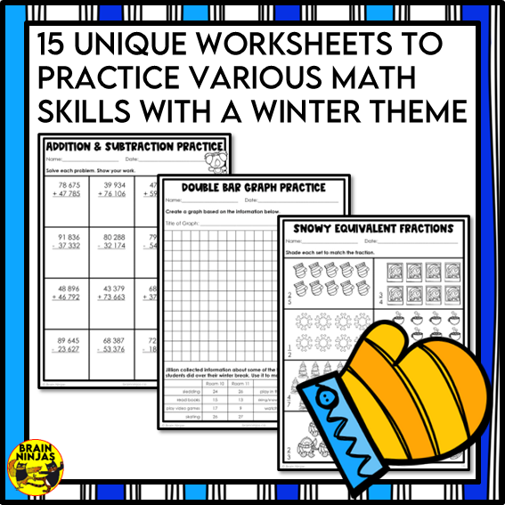 Winter Math Worksheets Numbers to 1 000 000 | Paper