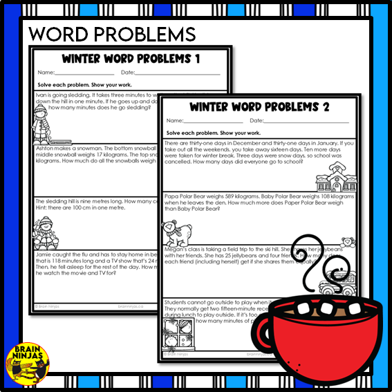 Winter Math Worksheets Numbers to 1000 | Paper