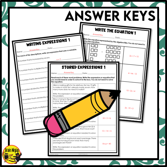 Writing Expressions and Equations With Variables Math Worksheets | Paper | Grade 4