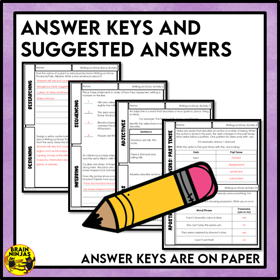 Writing-on-Stone Provincial Park Reading Comprehension Activities | Paper and Digital