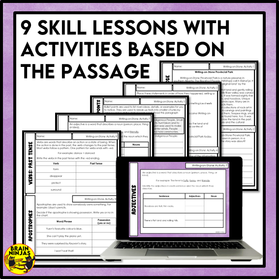 Writing-on-Stone Provincial Park Reading Comprehension Activities | Paper and Digital