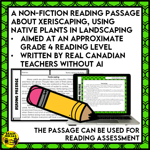 Xeriscaping Reading Comprehension Activities | Paper and Digital