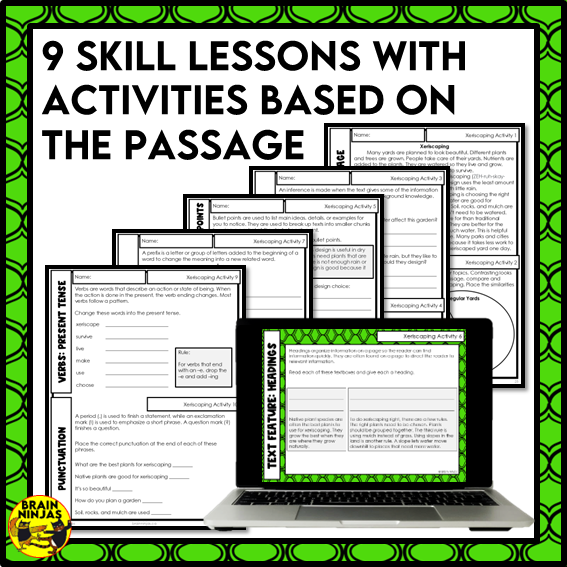 Xeriscaping Reading Comprehension Activities | Paper and Digital