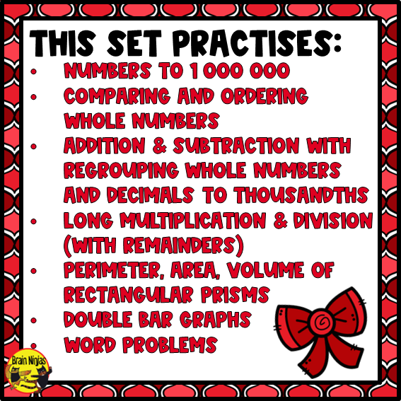 Christmas Math Worksheets | Numbers to 1 000 000 | Paper