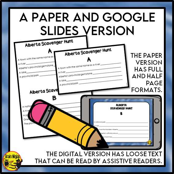 Alberta Geography Scavenger Hunt | Paper and Digital