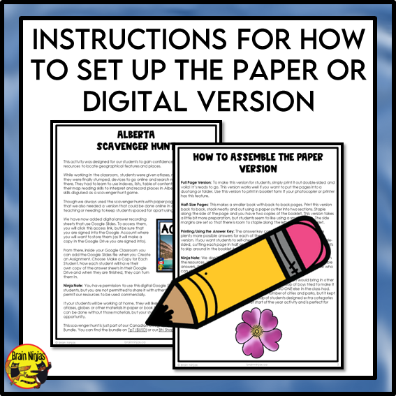 Alberta Geography Scavenger Hunt | Paper and Digital
