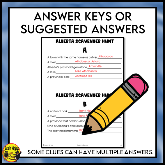 Alberta Geography Scavenger Hunt | Paper and Digital