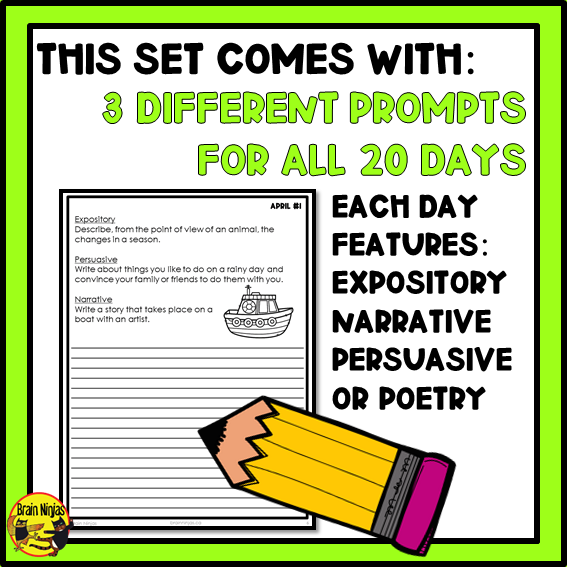 April Monthly Writing Prompts | Paper and Digital