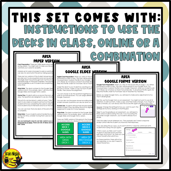 Area Math Task Cards | Paper and Digital | Grade 4 Grade 5