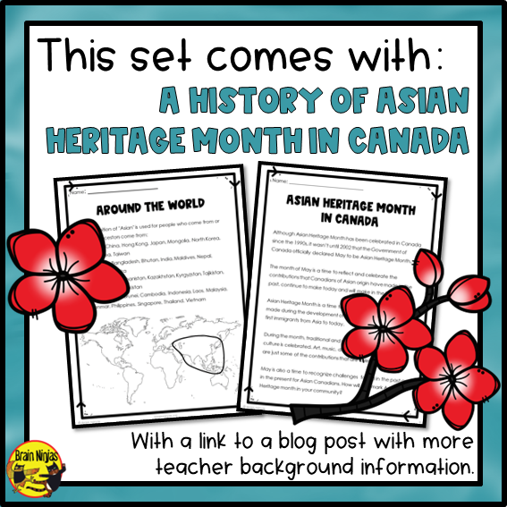 Asian Heritage Month In Canada Activity | Paper and Digital