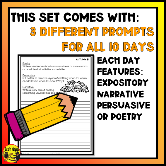 Autumn Writing Prompts | Paper and Digital