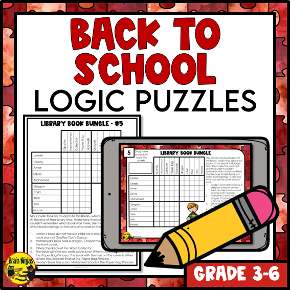 Back to School Logic Puzzles | Paper and Digital