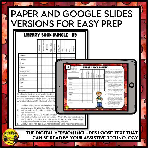 Back to School Logic Puzzles | Paper and Digital