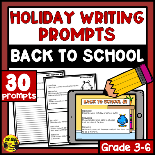 Back to School Writing Prompts | Paper and Digital