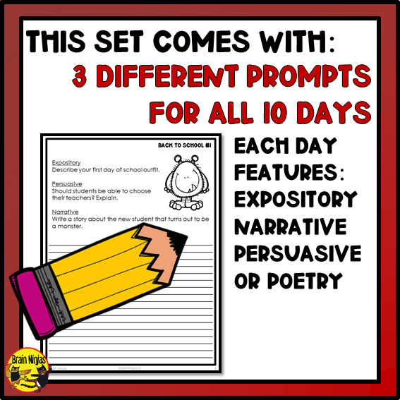 Back to School Writing Prompts | Paper and Digital