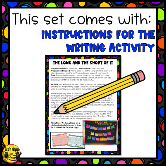 Free Back To School Writing Activity and Bulletin Board | Paper