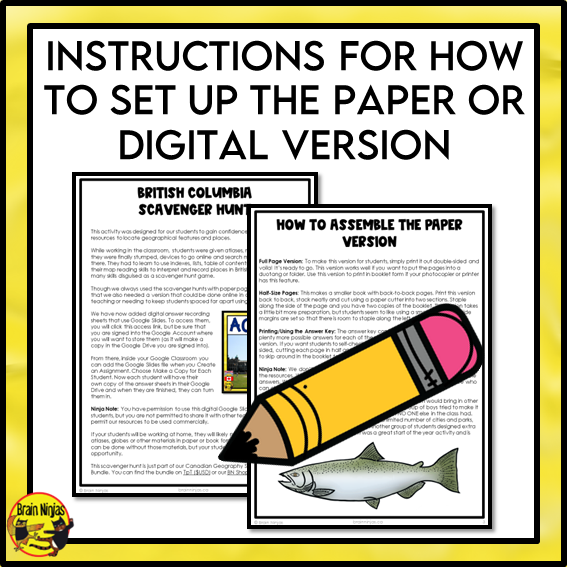 British Columbia Geography Scavenger Hunt | Paper and Digital