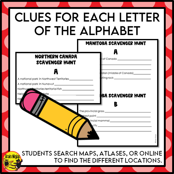 Canadian Geography Scavenger Hunt Bundle | Paper and Digital