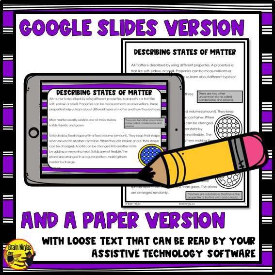 Chemistry Reading Passages | Paper and Digital