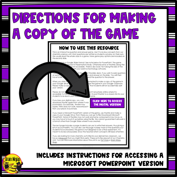 Chemistry | Interactive Review Game | Digital