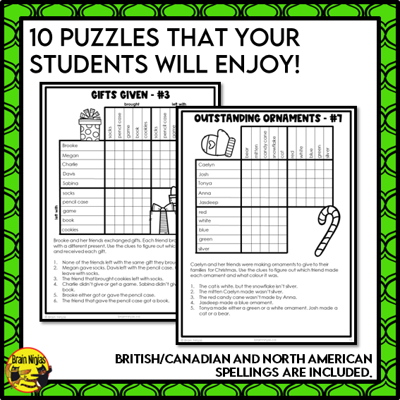 Christmas Logic Puzzles | Paper and Digital