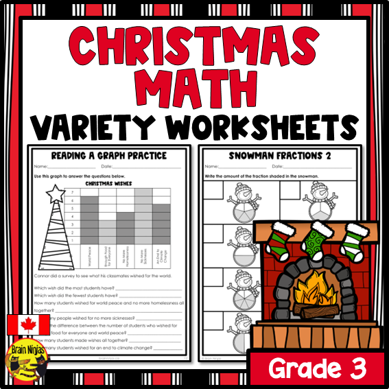 Christmas Math Worksheets | Numbers to 1000 | Paper