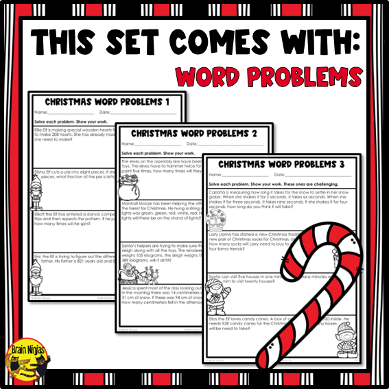 Christmas Math Worksheets | Numbers to 1000 | Paper