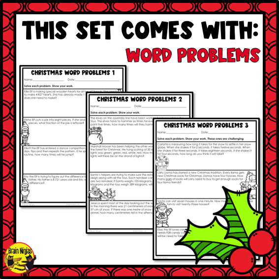 Christmas Math Worksheets | Numbers to 10 000 | Paper